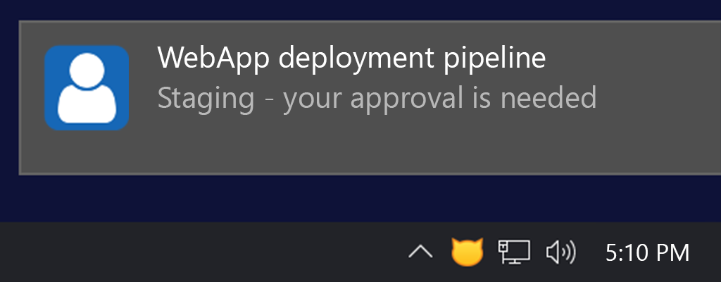 Azure DevOps release pipeline deployment needs approval notification